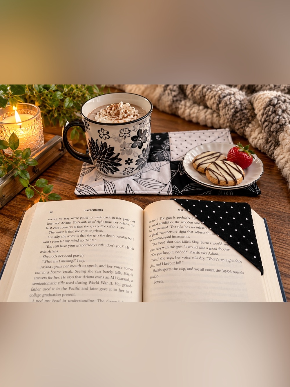 Handmade Coordinating Mug Rug & Bookmark Set – Cozy Reading Gift Bundle NWT